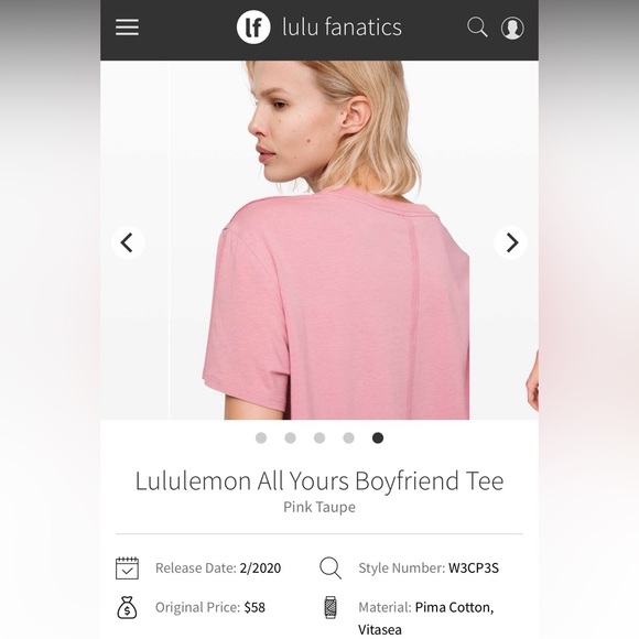 ❤️SOLD❤️Lululemon All Yours Boyfriend Tee in Pink Taupe - Picture 11 of 11